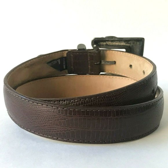 Vintage Portfolio Brown Leather Belt Cowgirl Crocodile Womens Size S M  Made USA - Picture 10 of 11